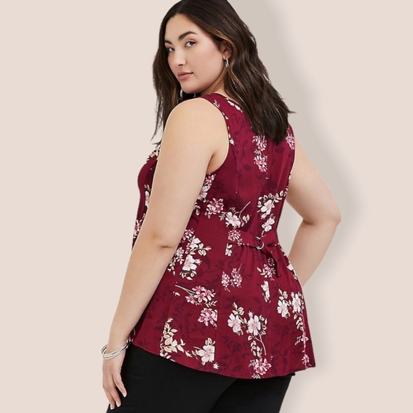 Torrid FLORAL CHALLIS FIT & FLARE TANK - Picture 2 of 8